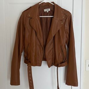 Brown faux leather jacket